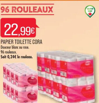 Match PAPIER TOILETTE CORA Douceur blanc ou rose. 96 rouleaux. offre
