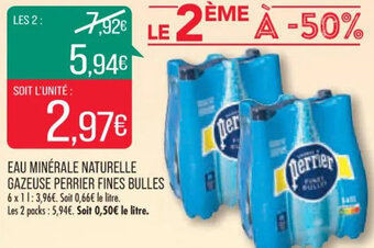 Match EAU MINÉRALE NATURELLE GAZEUSE PERRIER FINES BULLES offre