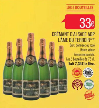 Match CRÉMANT D'ALSACE AOP L'ÂME DU TERROIR** offre