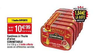 Migros Sardines à l'huile d'olive CONNETABLE offre