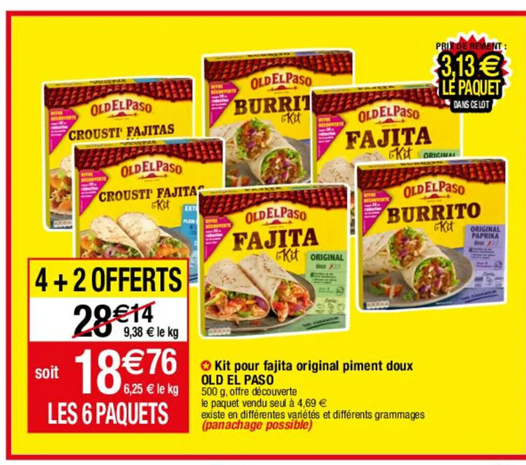 Promo Kit pour fajita original piment doux OLD EL PASO chez Migros