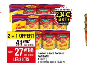 Migros Ravioli sauce tomate PANZANI offre