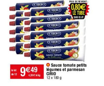 Migros Sauce tomate petitsLE TUBE légumes et parmesan offre