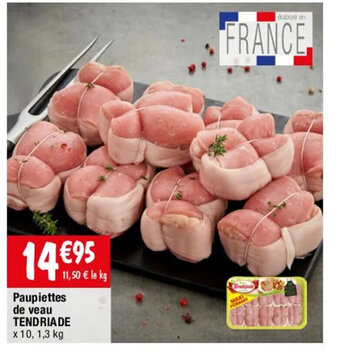 Paupiettes de veau TENDRIADE x 10, 1,3 kg