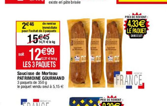 Migros Saucisse de Morteau PATRIMOINE GOURMAND offre