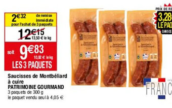 Migros Saucisses de Montbéliard à cuire offre