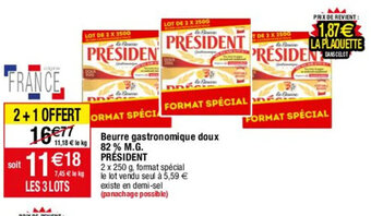 Migros Beurre gastronomique doux 82% M.G. offre