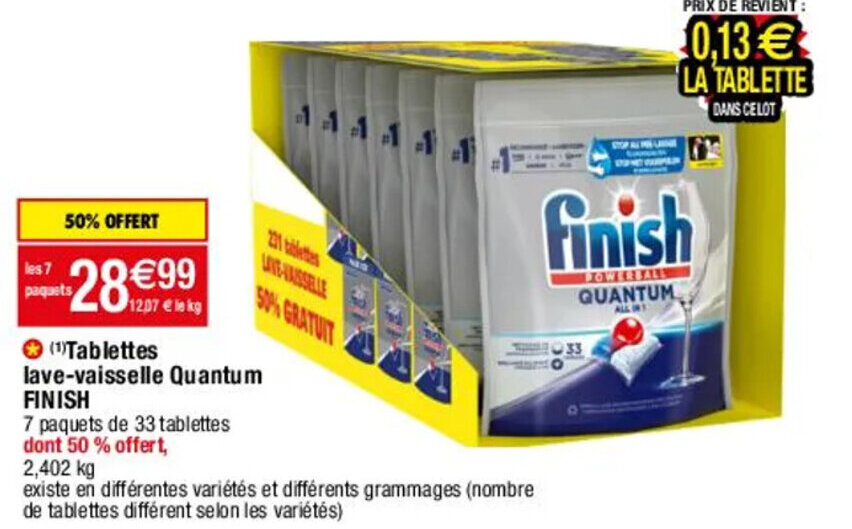Promo (¹)Tablettes lavevaisselle Quantum FINISH chez Migros