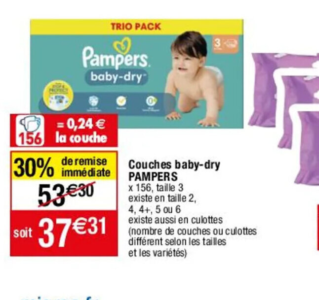 Promo Couches babydry PAMPERS chez Migros