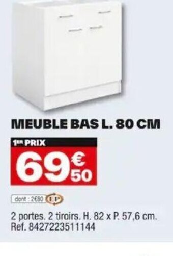 Brico Dépôt MEUBLE BAS L. 80 CM offre