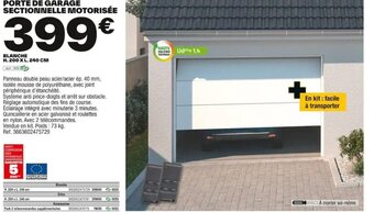 Brico Dépôt PORTE DE GARAGE SECTIONNELLE MOTORISÉE offre