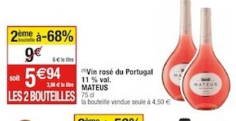 Cora x Carrefour Vin rosé du Portugal 11 % vol. offre