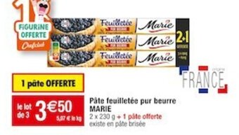 Cora x Carrefour Pâte feuilletée pur beurre MARIE offre