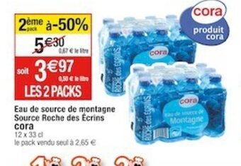 Cora x Carrefour Eau de source de montagne Source Roche des Écrins offre