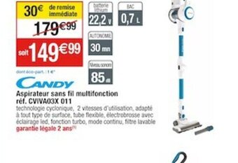 Cora x Carrefour Aspirateur sans fil multifonction offre
