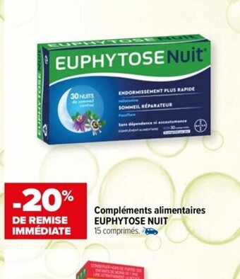 Carrefour Compléments alimentaires EUPHYTOSE NUIT 15 comprimés. offre