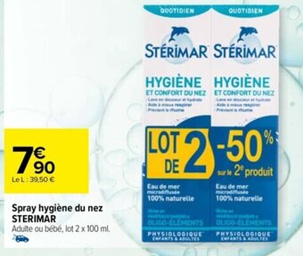 Carrefour Spray hygiène du nez STERIMAR offre