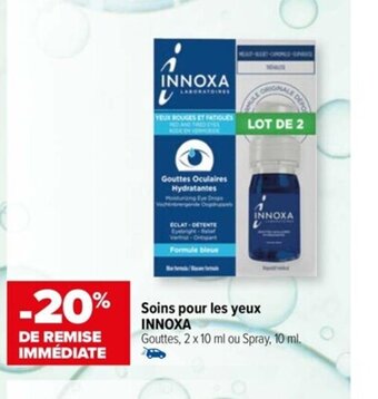 Carrefour Soins pour les yeux INNOXA Gouttes, 2 x 10 ml ou Spray, 10 ml. offre