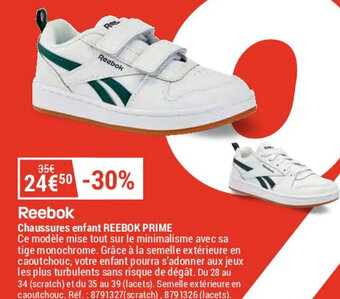 Decathlon Reebok Chaussures enfant REEBOK PRIME offre