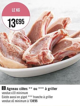 Casino Supermarchés Agneau côtes ou à griller offre