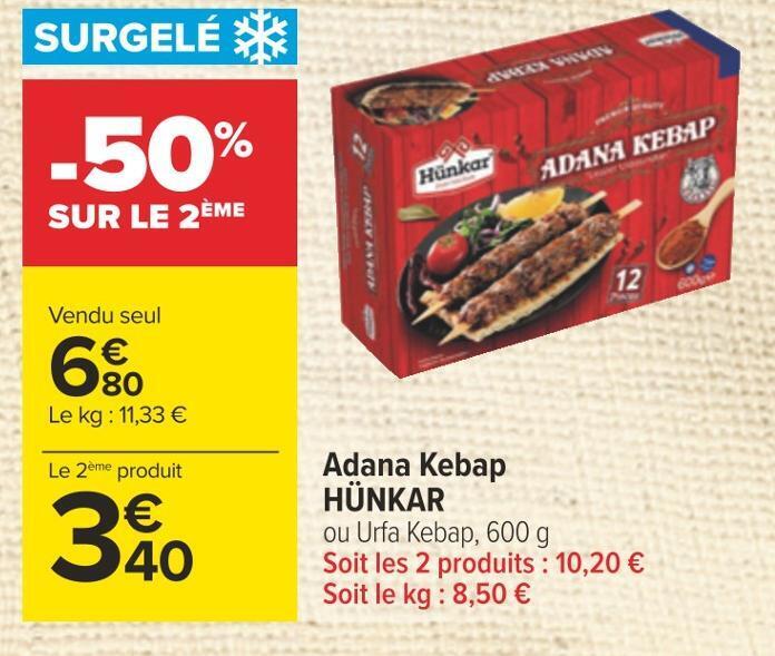 Promo Hünkar adana kebap chez Carrefour
