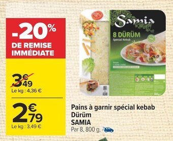 Carrefour Samia pains à garnir spécial kebab dürüm offre