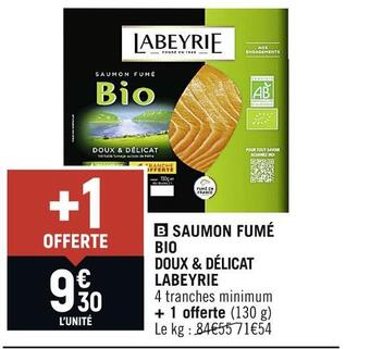 Spar Labeyrie saumon fumé bio doux & délicat offre