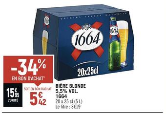 Petit Casino 1664 bière blonde 5,5% vol. offre