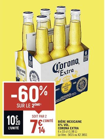 Petit Casino Corona extra bière mexicaine 6% vol. offre