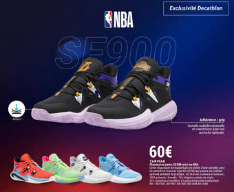 Decathlon Chaussures junior SE900 mini me NBA offre