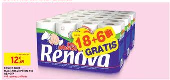 Intermarché Renova essuie-tout maxi-absorption x18 offre