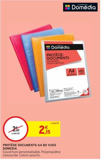 Intermarché Domedia protège documents a4 80 vues offre