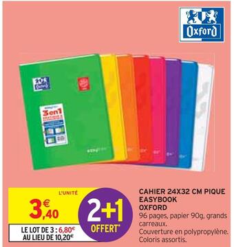 Intermarché Oxford cahier 24x32 cm pique easybook offre