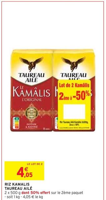 Intermarché Taureau ailé riz kamalis offre