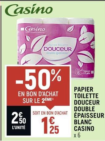 Petit Casino Casino papier toilette douceur double épaisseur blanc offre