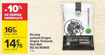 Carrefour Riz du monde riz long parfumé dragon origine thaïlande hom mali offre