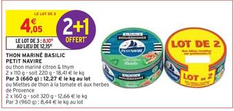 Intermarché Petit navire thon mariné basilic offre