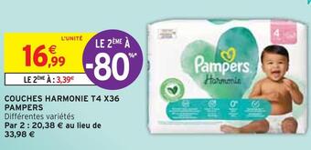 Intermarché Pampers couches harmonie t4 x36 offre