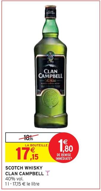 Intermarché Clan campbell scotch whisky offre