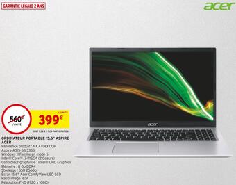 Intermarché Acer ordinateur portable 15,6 aspire offre
