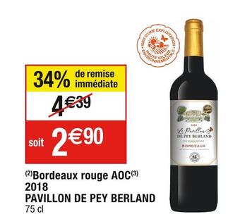 Cora x Carrefour Pavillon de pey berland bordeaux rouge aoc 2018 offre