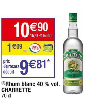 Charrette rhum blanc 40% vol.