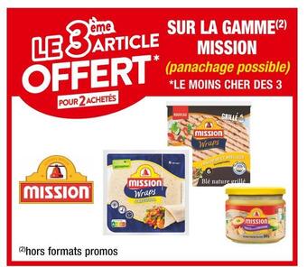 Cora x Carrefour Mission le 3ème article offert pour 2 achetés sur la gamme mission offre