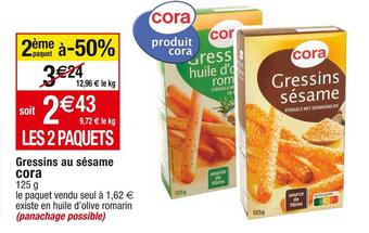 Cora x Carrefour Cora gressins au sésame offre