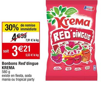 Cora x Carrefour Krema bonbons red’dingue offre