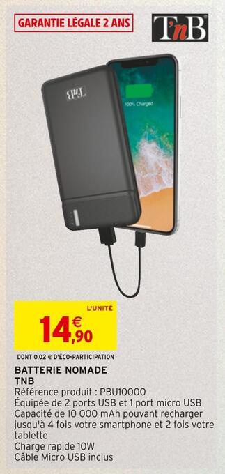 Intermarché Tnb batterie nomade offre