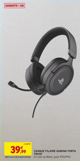 Intermarché Trust casque filaire gaming forta offre