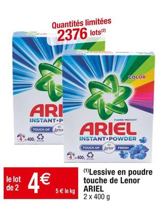 Cora x Carrefour Ariel (1)lessive en poudre touche de lenor offre