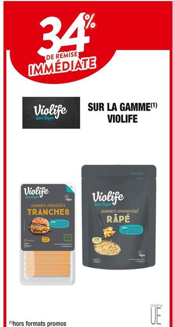 Cora x Carrefour Violife 34% de remise immédiate sur la gamme violife offre