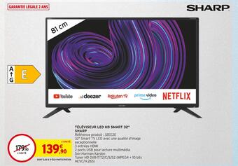 Intermarché Sharp téléviseur led hd smart 32 offre